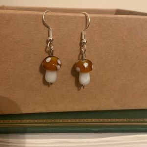 small mushroom earrings